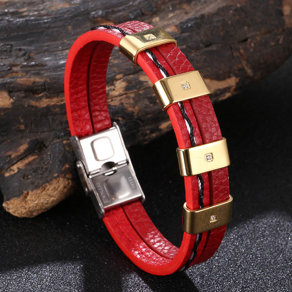 Red leather [ gold] 165mm [Inner circumference]