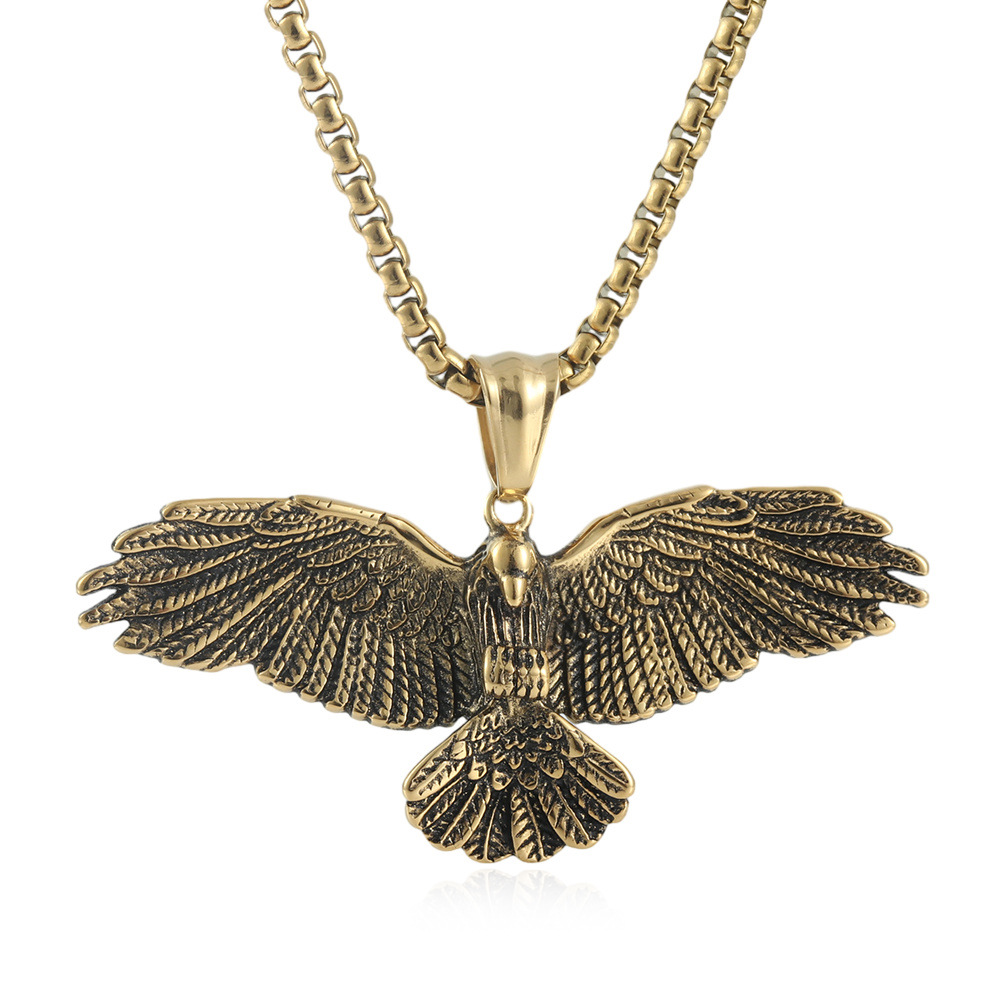 Vintage gold pendant with chain 3.0 * 60cm