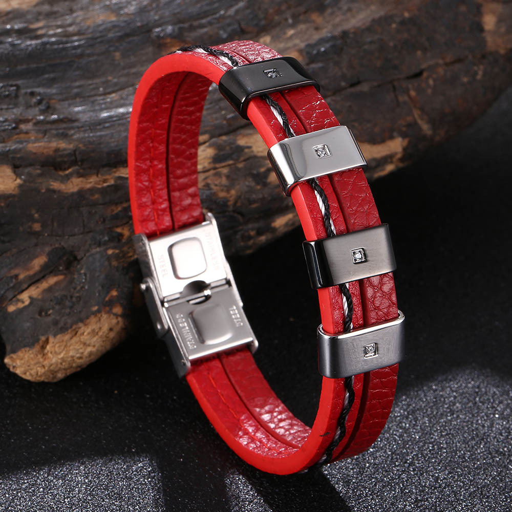7:Red leather [steel black]