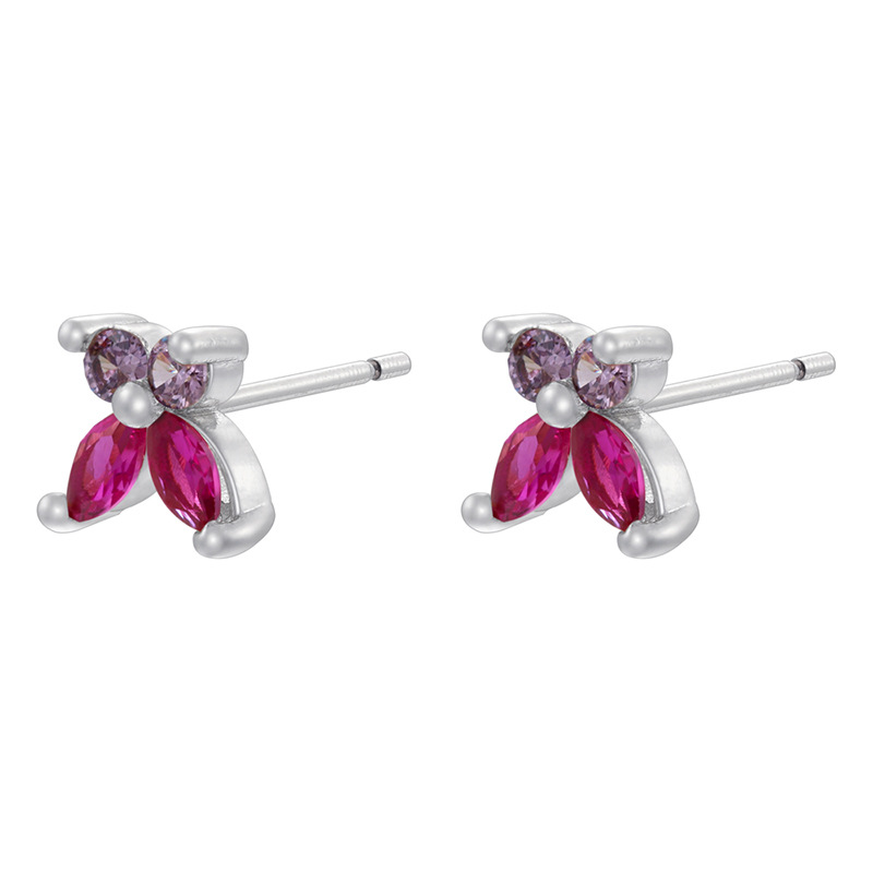 White gold rose red with purple diamonds
