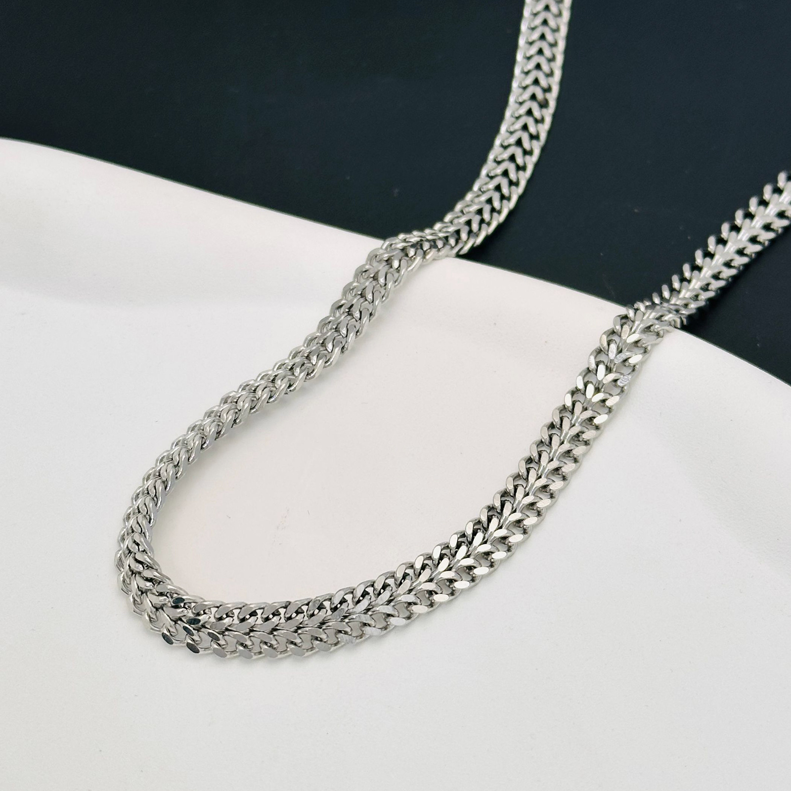 Necklace - Steel color -45cm