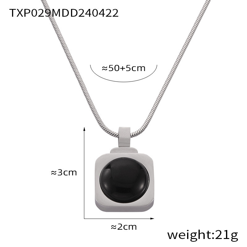 TXP029- Steel black agate