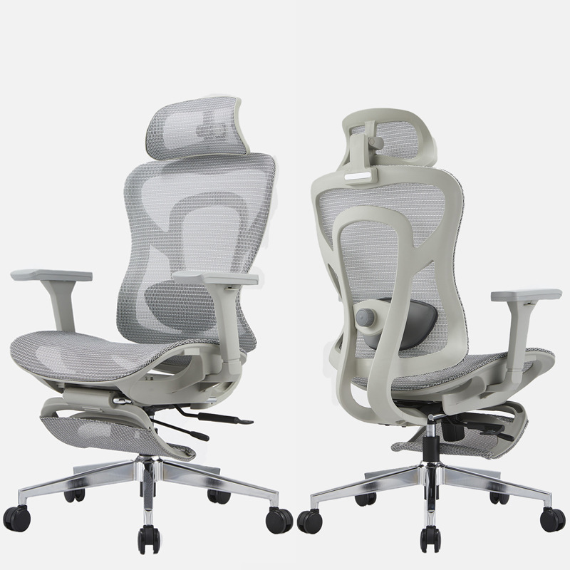 AH2369C Nylon chair back  4DPU armrest   four-gear handle sliding chassis   three-stage cylinder   foot ash
