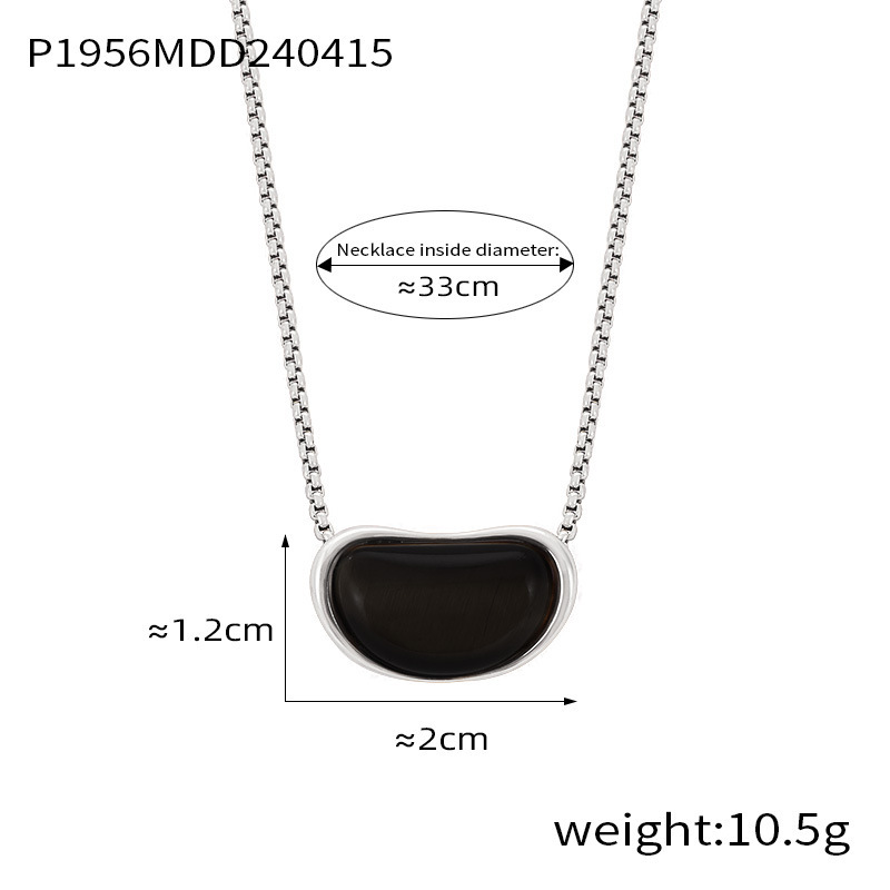 P1956-Steel black necklace