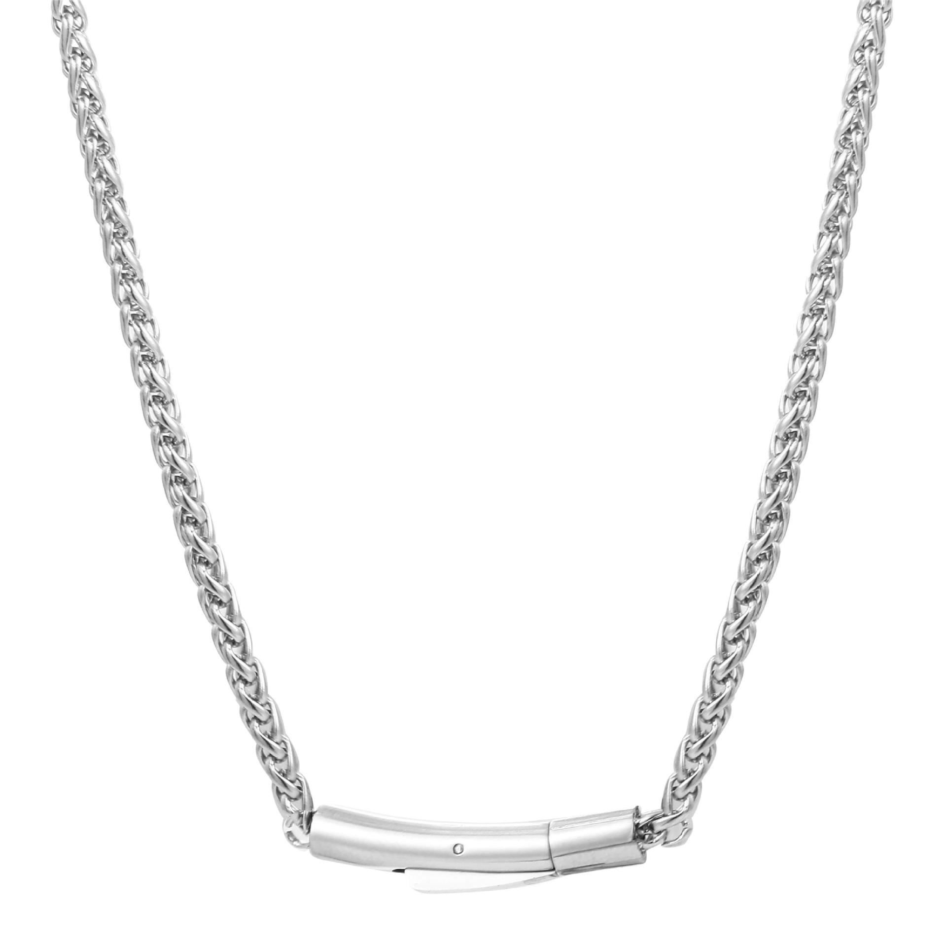 2:3MM wide steel necklace 50CM