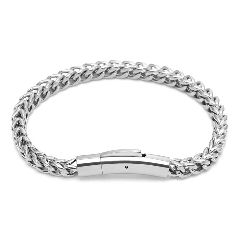 5:5MM wide steel bracelet 17CM