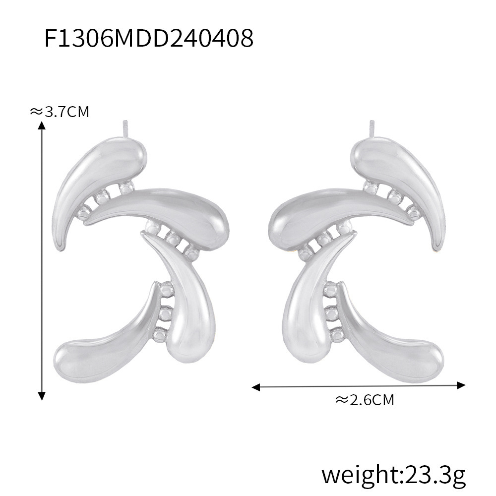4:F1306- Steel earrings
