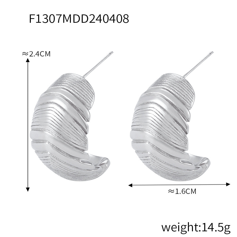 F1307- Steel earrings