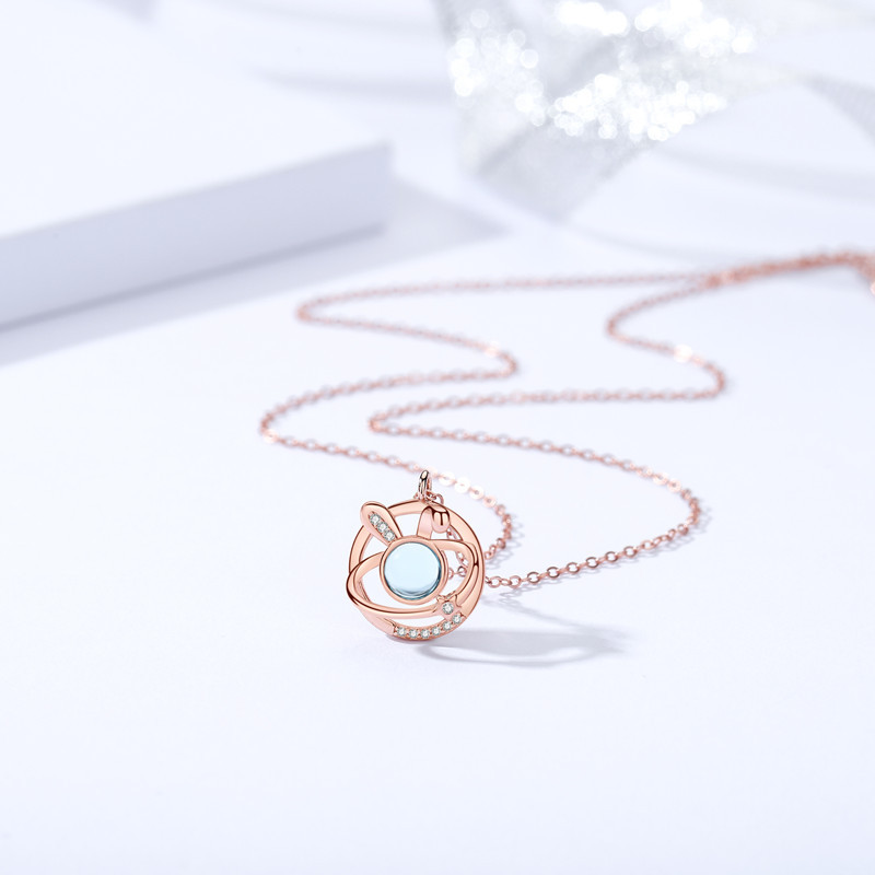 2:Rose gold (necklace) -40:5cm