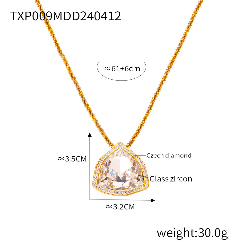 2:White glass zircon necklace