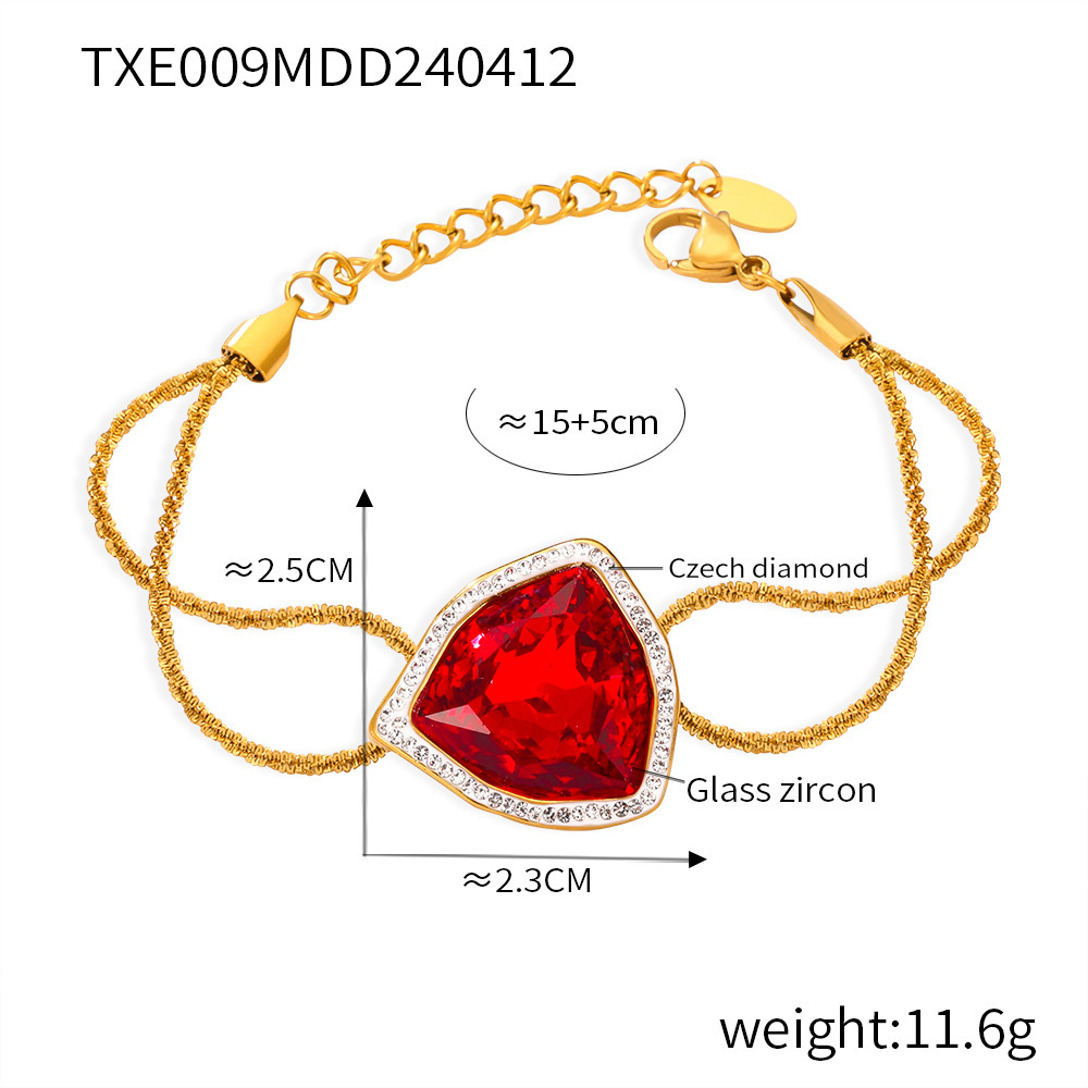 3:Red glass zircon bracelet