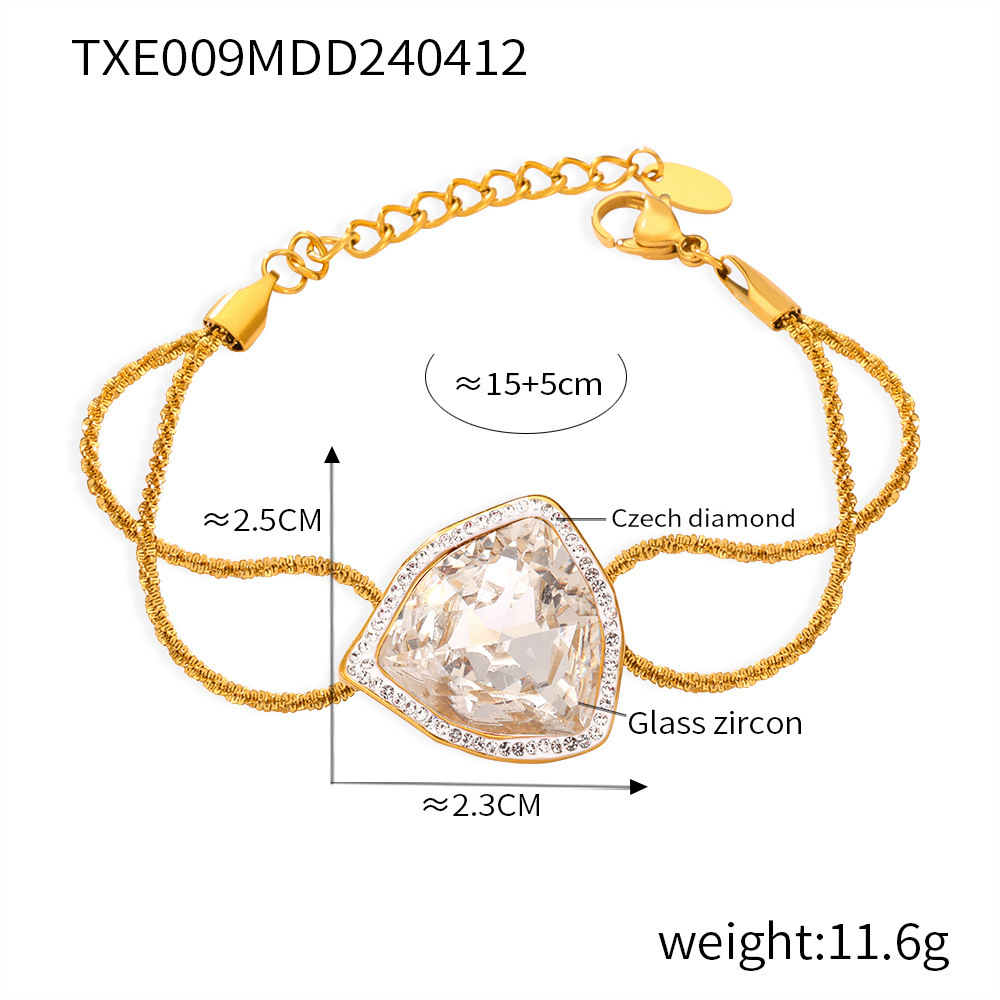 4:White glass zircon bracelet