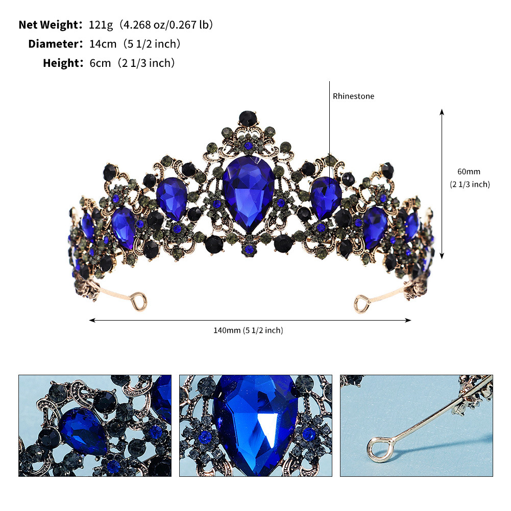 8:Antique gold blue diamond