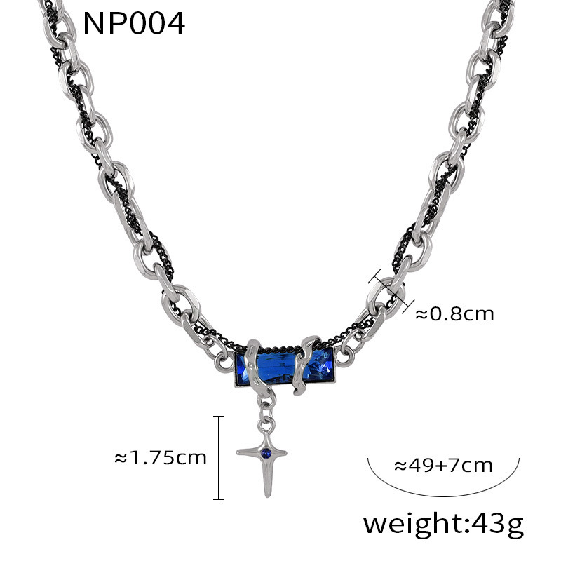 Steel blue diamond necklace