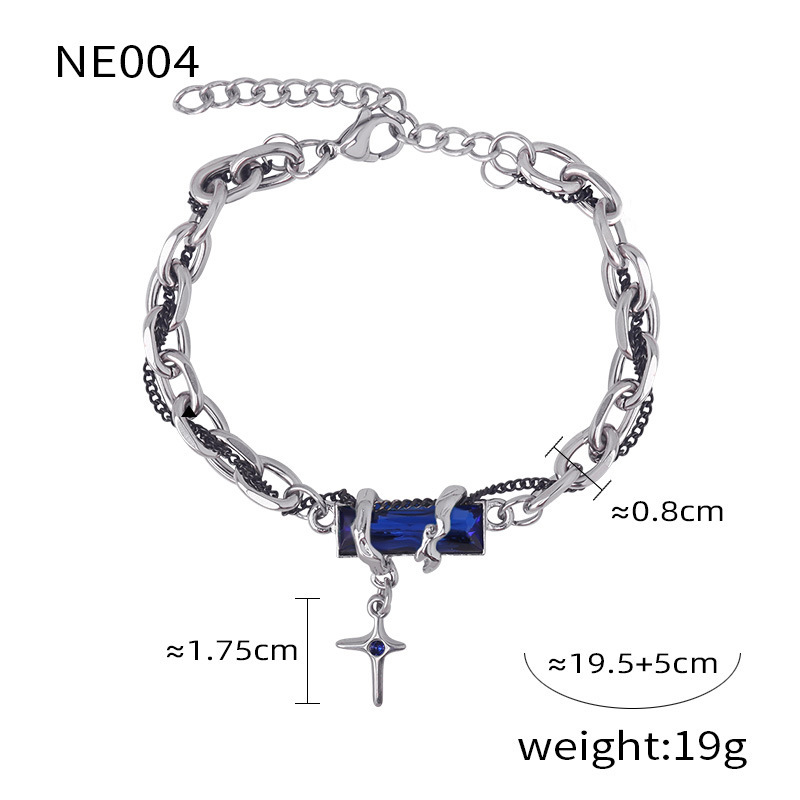 Steel blue diamond bracelet