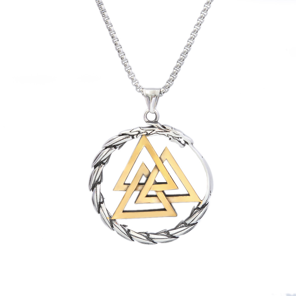 4:sliver and gold pendant   chain