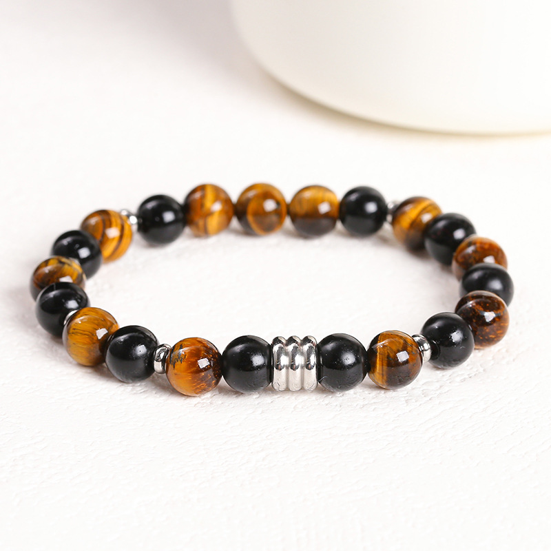 tiger eye and black stone