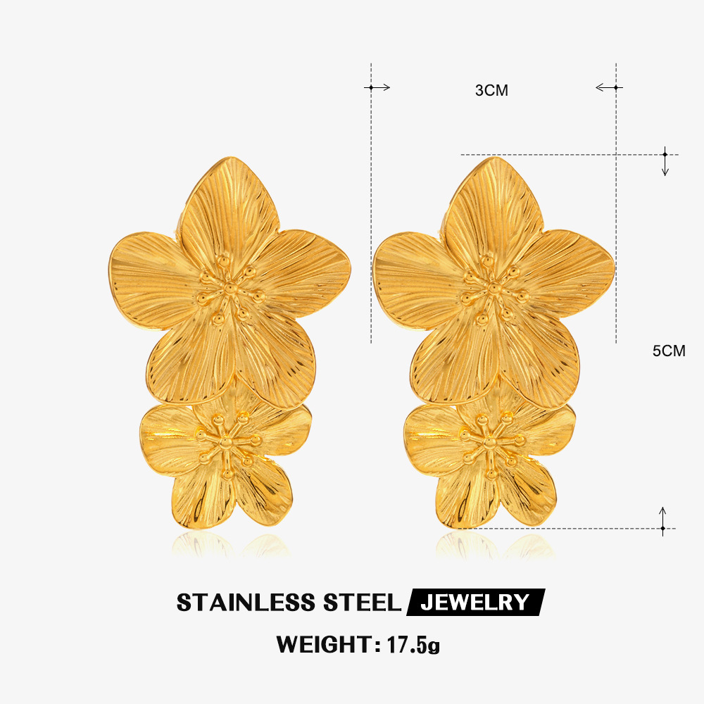 2:Double flower earrings
