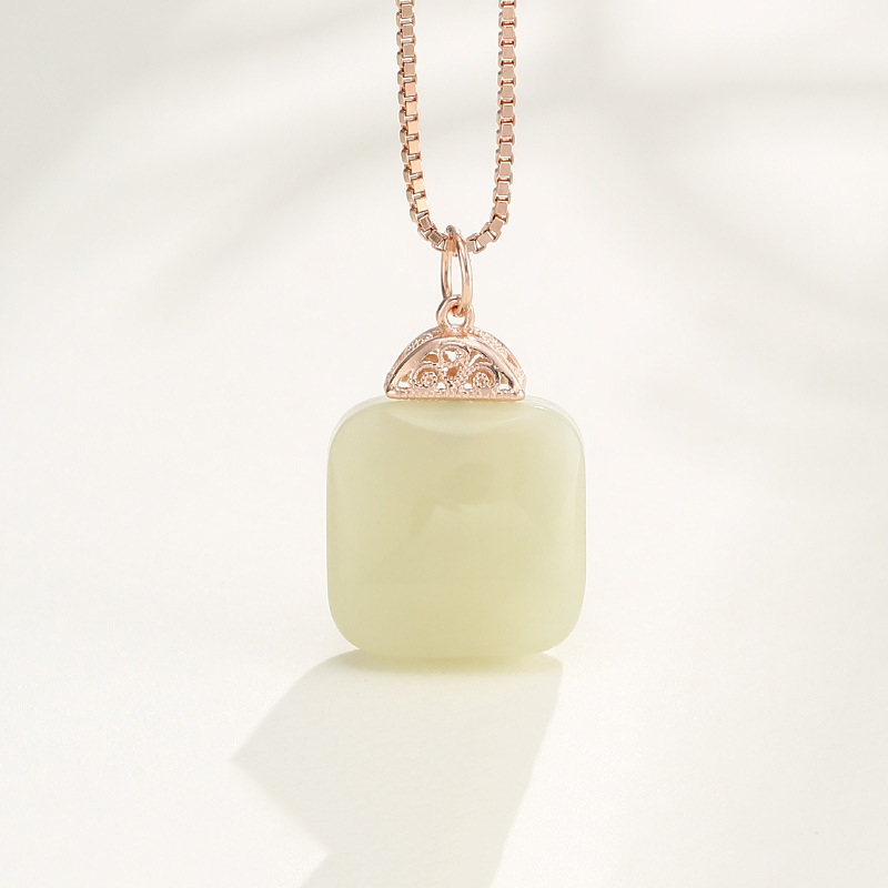 KTJ-2463 (with square Hetian jade) rose gold