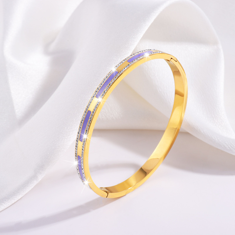 9:Purple double row diamond bracelet