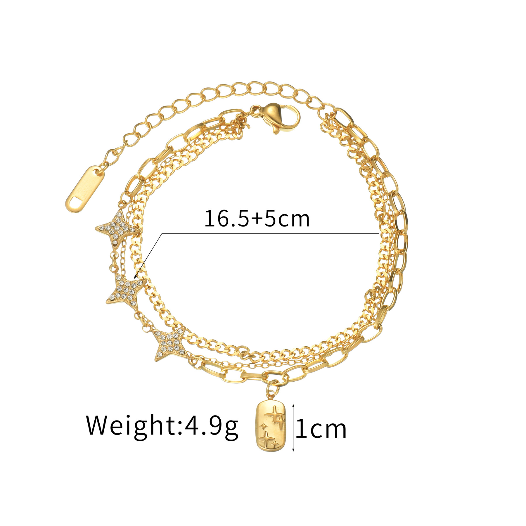 2:White star gold bracelet