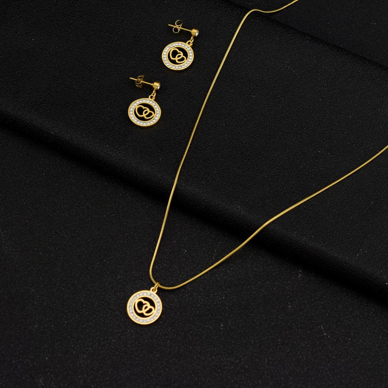 Necklace 40+5CM455 stud earrings set