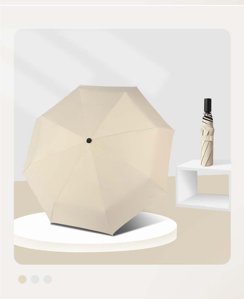 8 bone manually enlarged vinyl umbrella - UV - beige