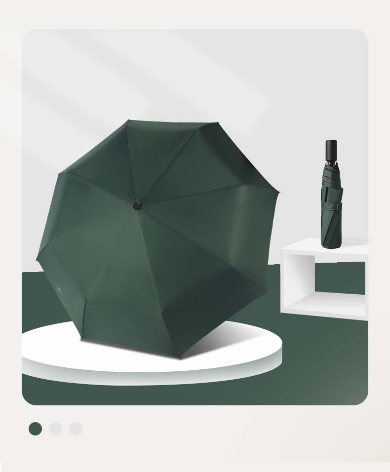 8 bone manual extended vinyl umbrella - UV - dark green