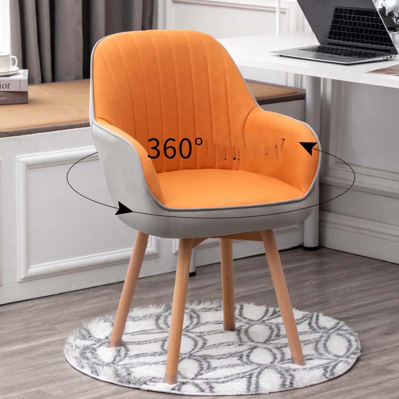 Solid wood feet rotatable front orange back gray technology cloth