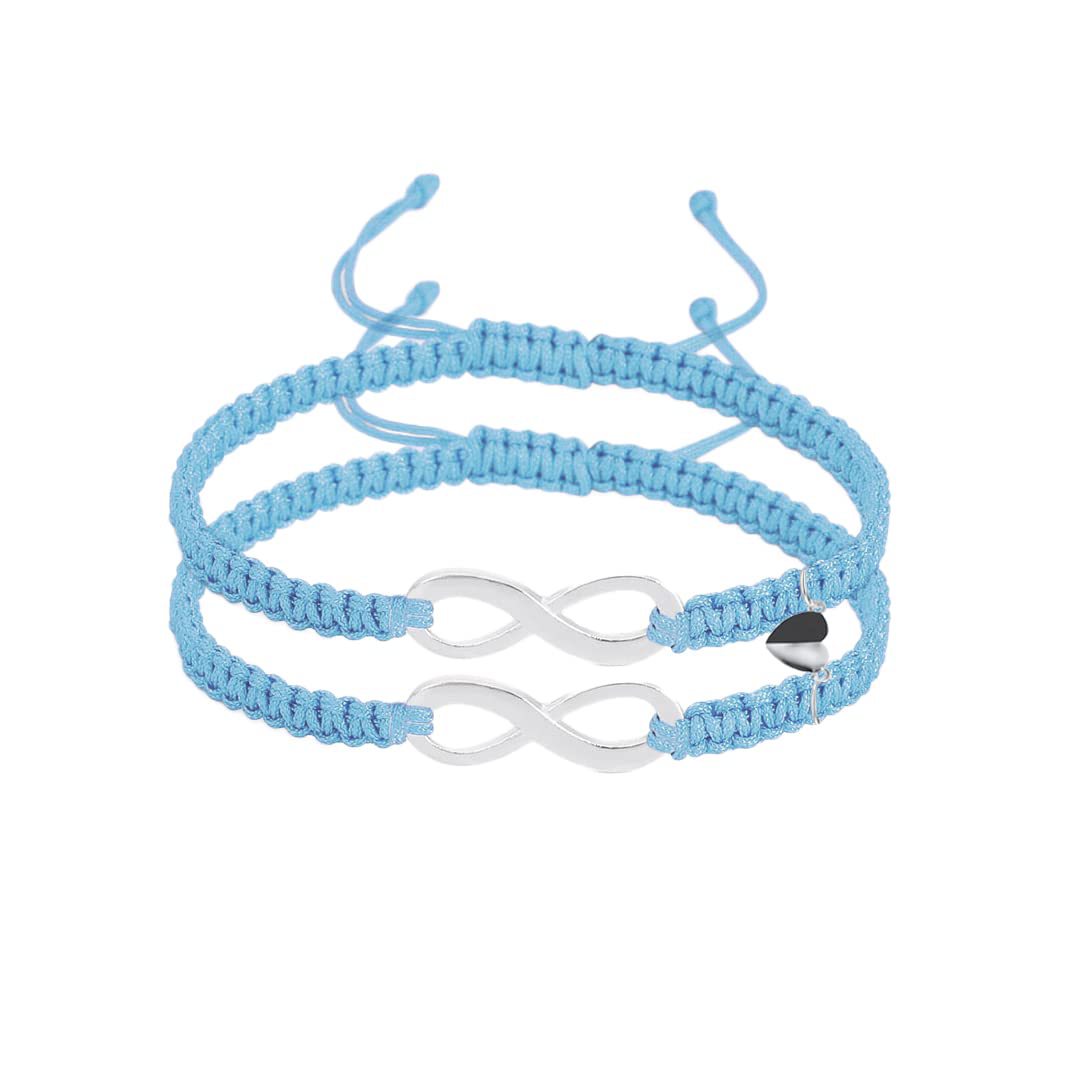 Blue rope and black and white heart azul
