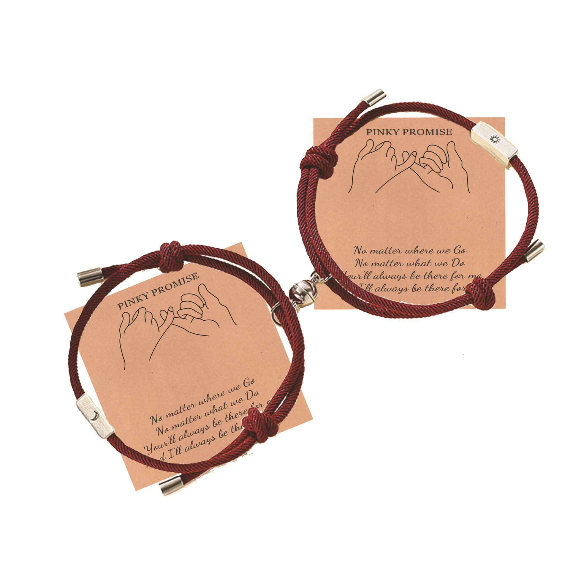 5:Double brown red rope sun-moon couple bracelet