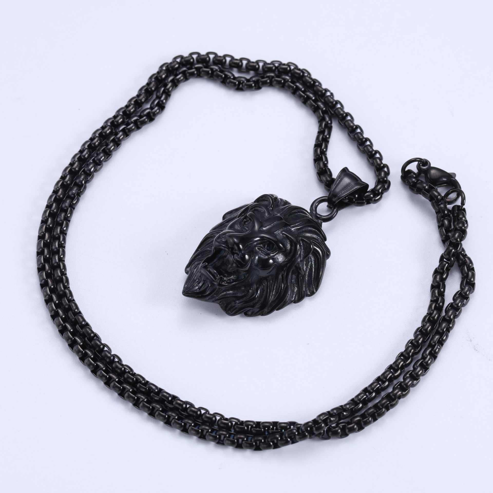8:Black pendant   square pearl chain