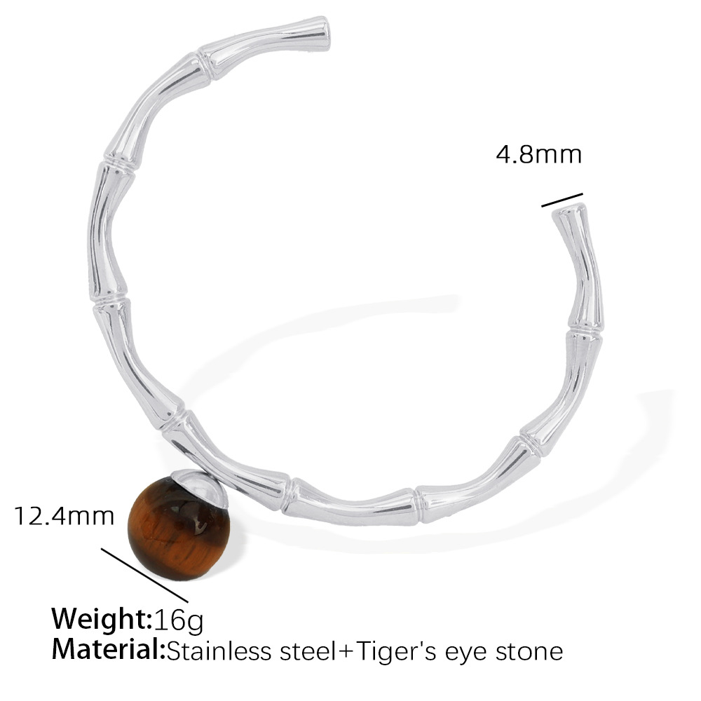 Tiger eye stone silver bracelet