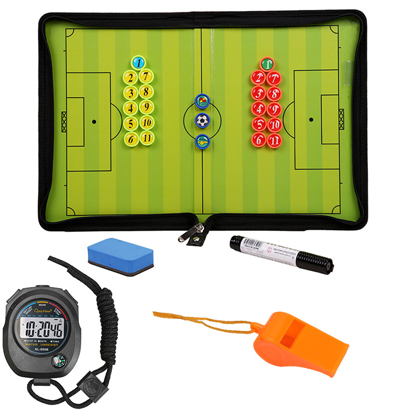 Football tactics board   referee whistle   stopwatch