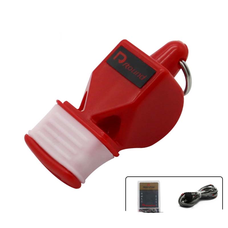 (with mouthguard) Referee's whistle red