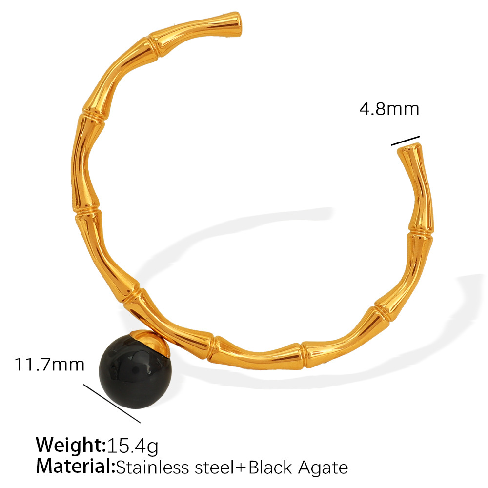 3:black agate gold bracelet