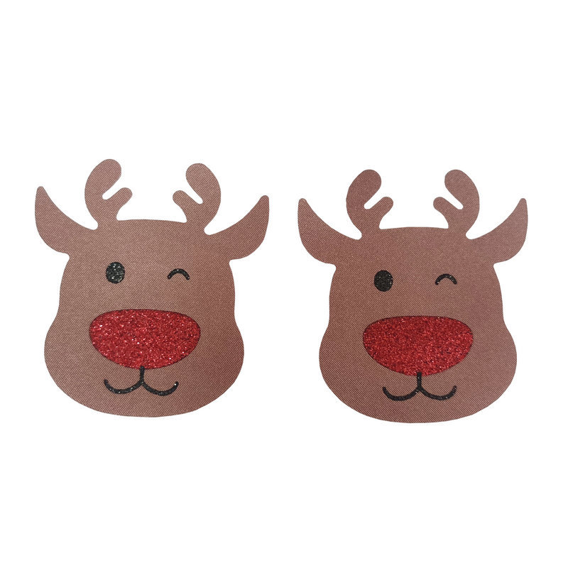Brown tinted red nosed Pink Christmas deer