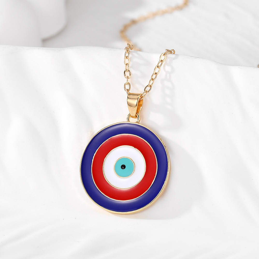 Red and blue round necklace
