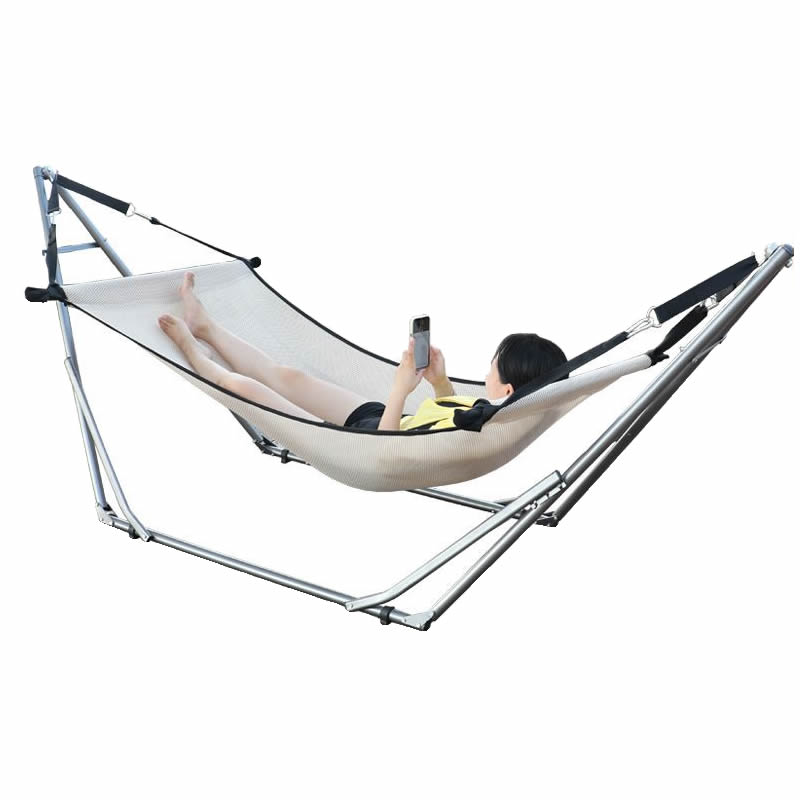 Beige hammock and bracket