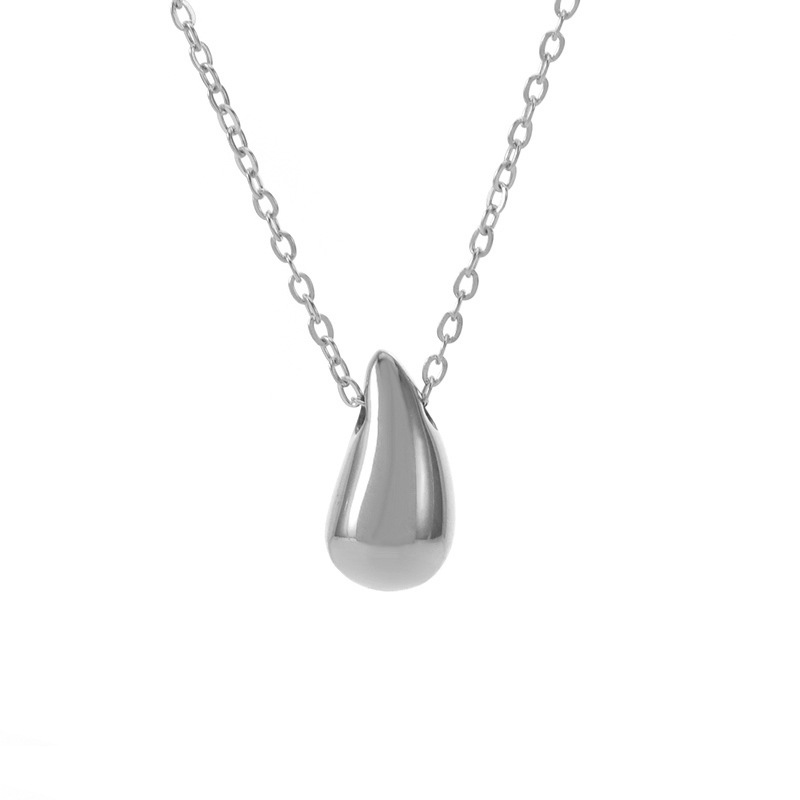 Steel color water drop necklace 40+5cm