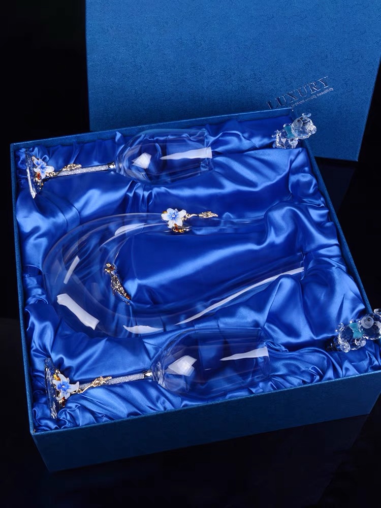 Half-color 2 blue u-shaped gift box