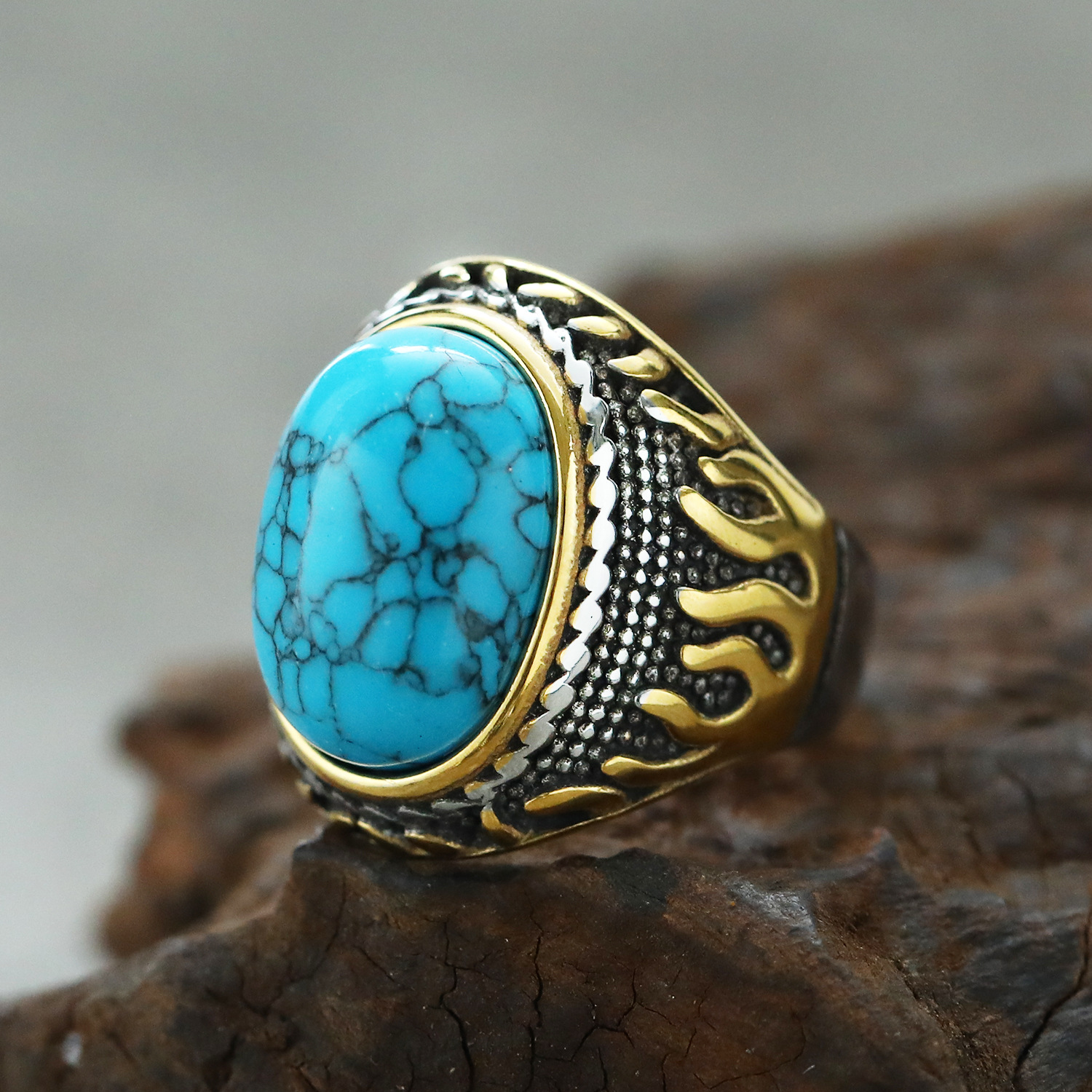 10:Steel and gold blue turquoise