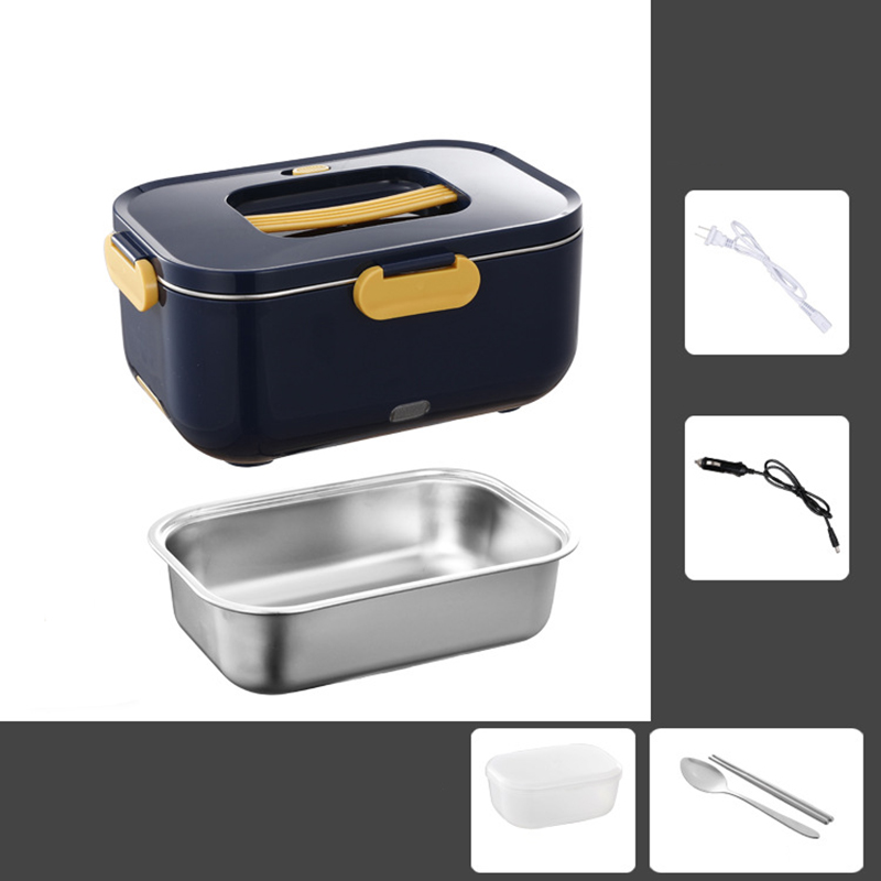 Dark blue 1 compartment with spork, spoon and box