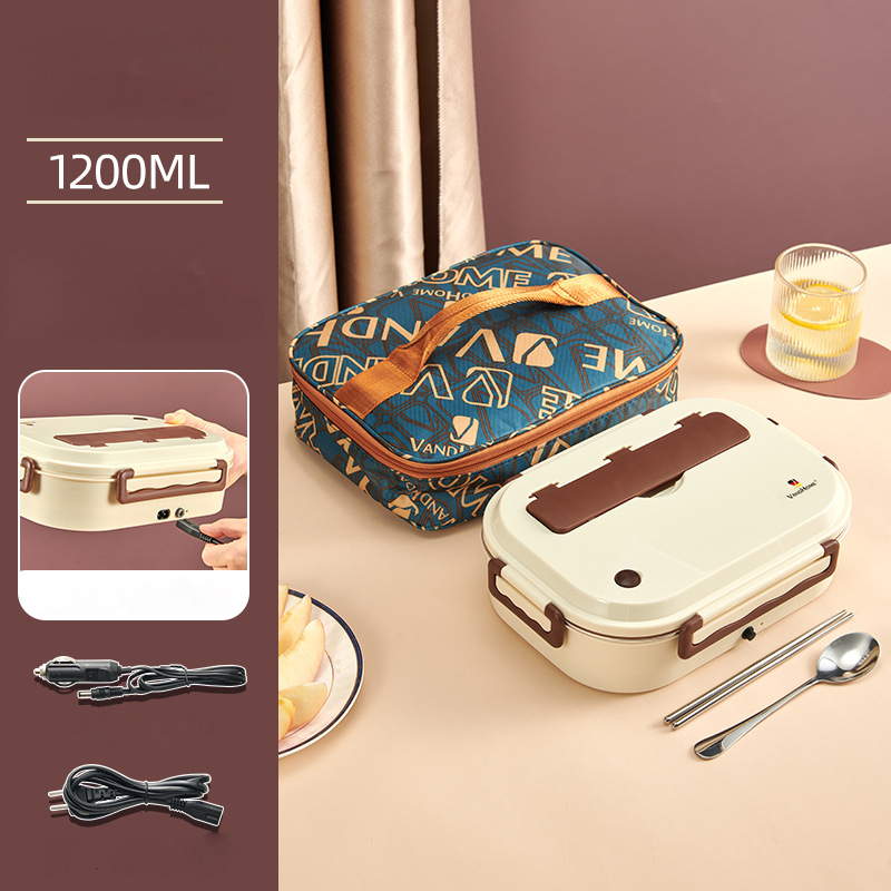 Coffee color lunch box - Home car dual mode - tray bag