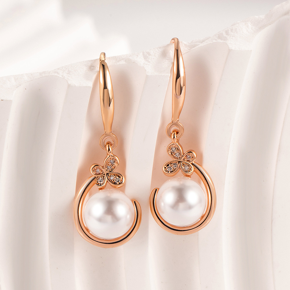 Rose Gold earrings -30x11mm