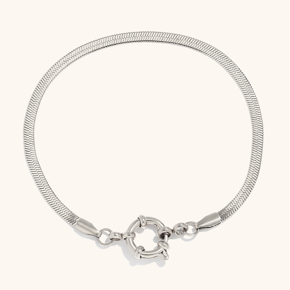 3mm blade chain bracelet 17cm - steel color