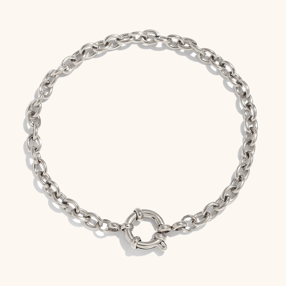 6:3mm O-chain bracelet 17cm - steel color