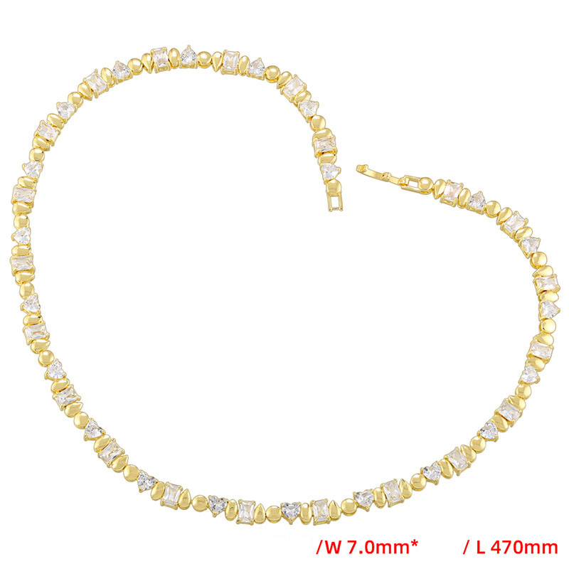 Gold and white diamond necklace
