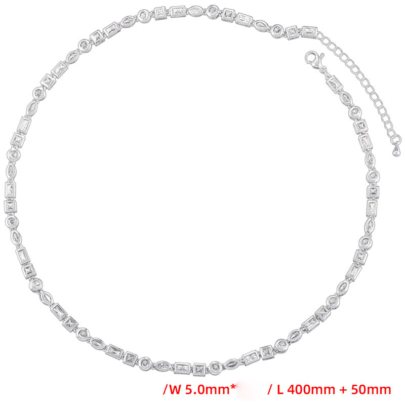 6:White gold and white diamond necklace