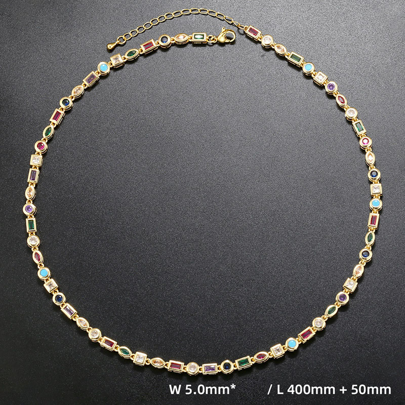 7:Gold color diamond necklace